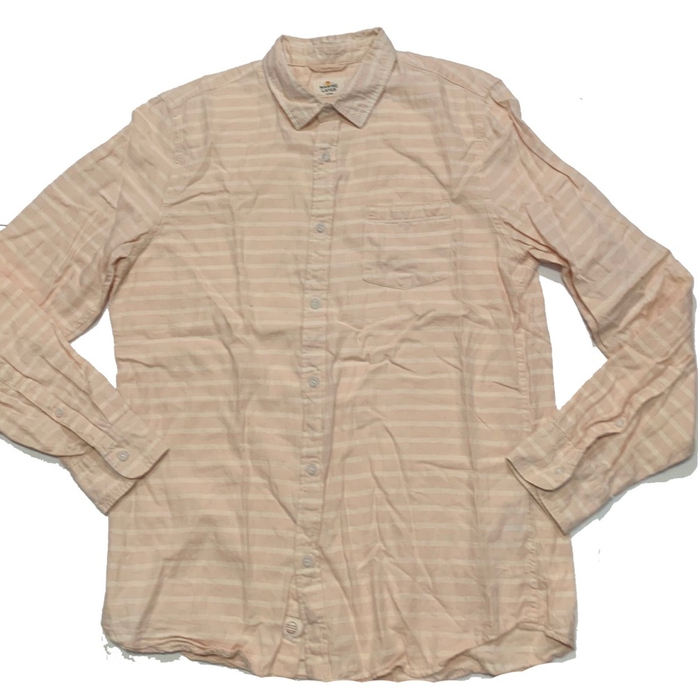 L / Marine layer Men's Striped Cream Shirt